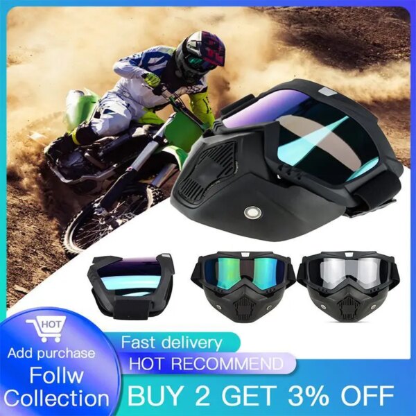 Máscara de esquí para hombre y mujer, gafas de esquí para moto de nieve, gafas protectoras a prueba de viento para Motocross, gafas de seguridad con filtro bucal