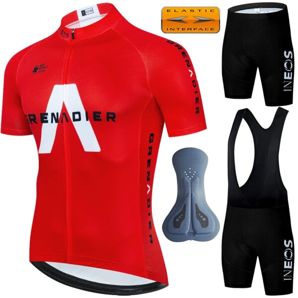 Blusa de ciclismo para hombre INEOS, ropa para bicicleta de montaña, babero, verano 2024, ropa para bicicleta de carretera, conjuntos para hombre, Jersey de carreras, pantalón corto para equipo profesional