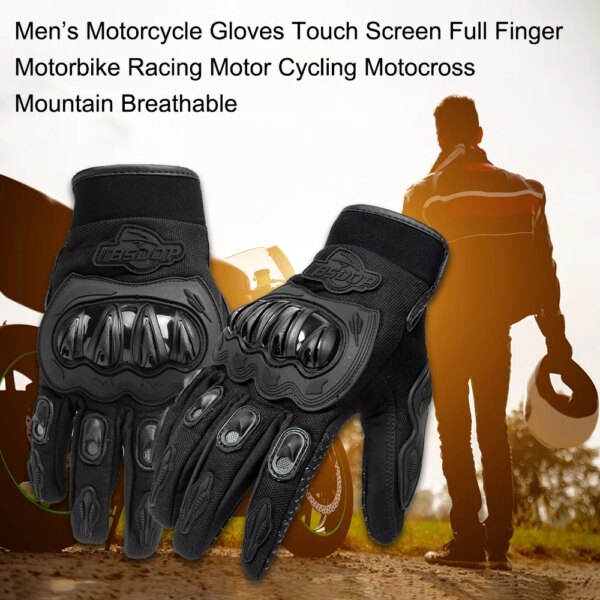 Guantes de motocicleta para hombre, dedo completo, para carreras, Motor, ciclismo, Motocross, montaña, transpirables, accesorios para exteriores, M-XL