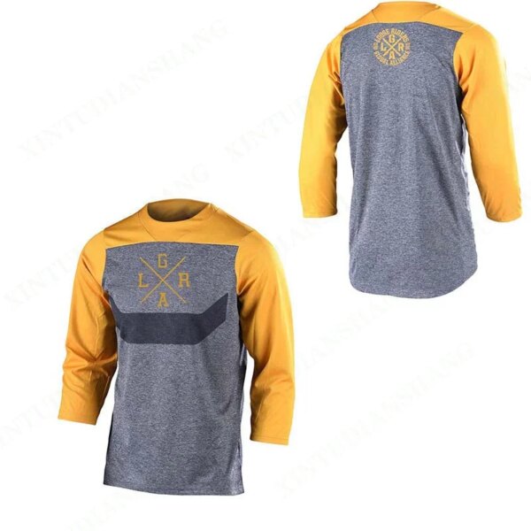 Jersey holgado de verano para hombre, camiseta de manga 3/4 MTB MX, camiseta de resistencia para ciclismo de montaña, sudadera para motocicleta todoterreno DH