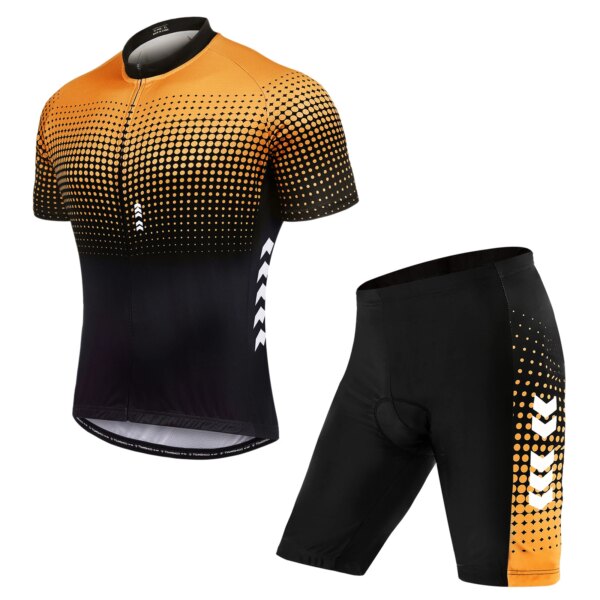 Trajes cortos de verano para hombre, conjunto de ciclismo, Jersey de ciclismo con pantalones cortos acolchados de Gel 5D, conjunto de Jersey de ciclismo transpirable de secado rápido