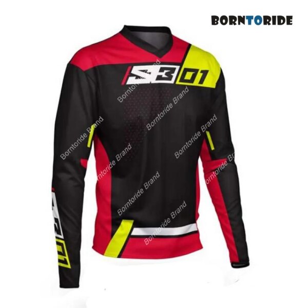 Camiseta para descenso de hombre, camiseta para bicicleta de montaña, camiseta para motocicleta todoterreno, ropa deportiva todoterreno para carreras