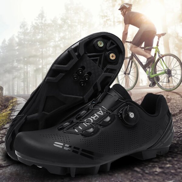 Zapatos de bicicleta para hombre, cómodos zapatos de ciclismo, zapatillas planas de velocidad de carrera, ligeros y transpirables para bicicleta de carretera, bicicleta de montaña