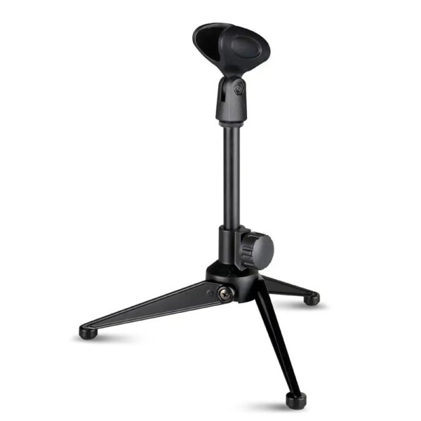 Soporte de micrófono trípode de escritorio Mini soporte de mesa portátil soporte de micrófono ajustable soporte de Clip de micrófono soporte ligero