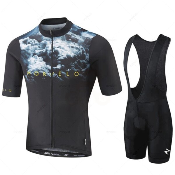 Morvelo-Conjunto de Jersey de ciclismo para hombre, traje de ropa de bicicleta transpirable, manga corta, equipo de bicicleta profesional, verano, nuevo, 2024