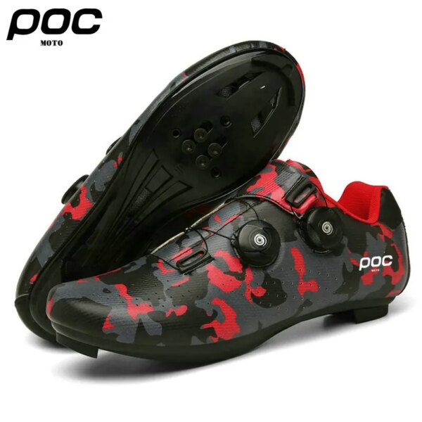 Moto Poc-zapatos para bicicleta de montaña con Pedal plano para hombre, calzado antideslizante de goma para bicicleta de montaña, zapatillas de deporte para ciclismo de velocidad sin tacos