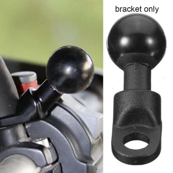 Base en ángulo para motocicleta con orificio de 10mm, adaptador de cabeza de bola de 1 pulgada, funciona con soportes RAM para cámara Gopro, teléfono inteligente, Garmin GPS