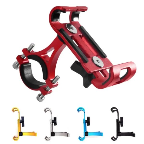 Soporte de teléfono para bicicleta y motocicleta, soporte antideslizante de aleación de aluminio, Clip GPS, soporte giratorio Universal para todos los teléfonos inteligentes