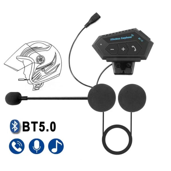 Auriculares Bluetooth para casco de motocicleta auriculares Bluetooth 5,0 auriculares estéreo manos libres auriculares inalámbricos auriculares para bicicleta