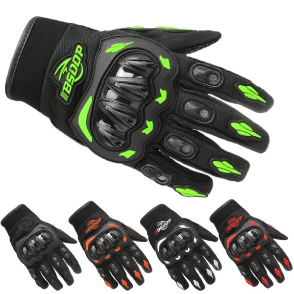 Guantes de motocicleta transpirables con dedos completos, Guantes de carreras, protección para deportes al aire libre, Guantes de Moto de cross cruzados, Guantes de Moto