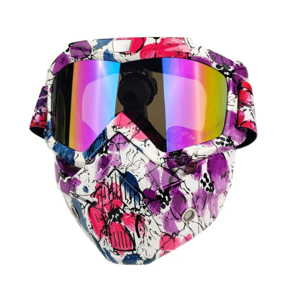 Máscara de motocicleta con patrón de Sakura, máscara facial de Hip Hop, gafas de motocicleta, casco de motocicleta de cara abierta, protección facial de ciclista