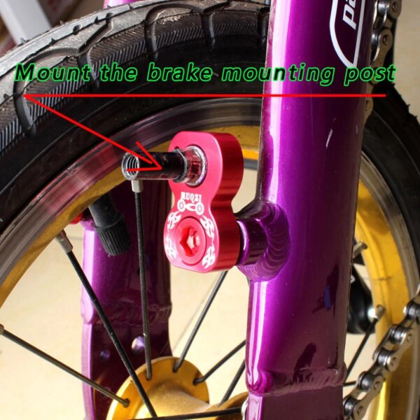 Convertidor de freno de bicicleta de montaña, estante de freno en V, soporte de ciclo, adaptador de marco de freno, accesorios de alargador de freno en V, negro/rojo