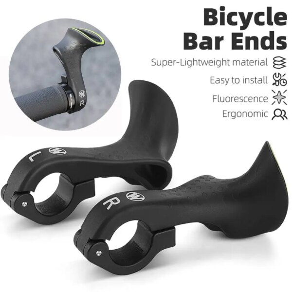 Extremos de Manillar de bicicleta de montaña, diseño ergonómico, extremos de barra interior de bicicleta MTB, diseño fluorescente, empuñaduras universales para manillar de bicicleta