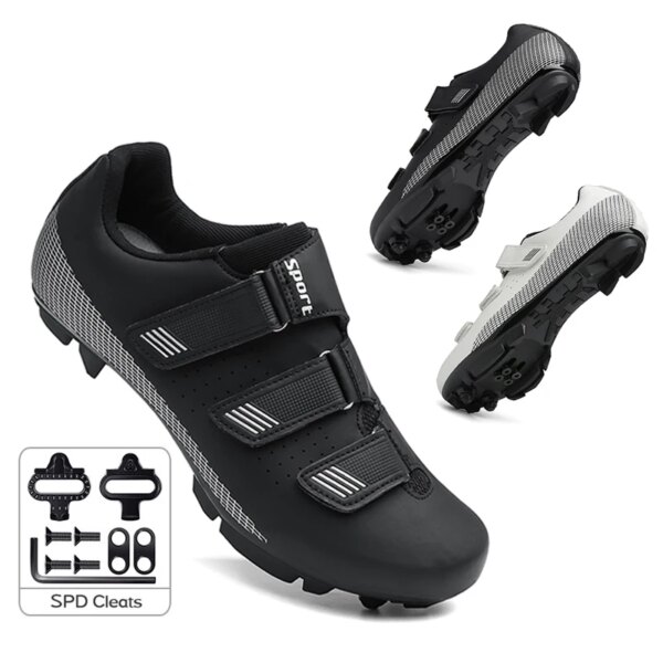 Zapatos Mtb para hombre, zapatillas deportivas de velocidad para bicicleta de carretera, zapatos de ciclismo de interior, tacos Spd, botas para ciclismo de montaña, zapatillas planas de carreras para mujer