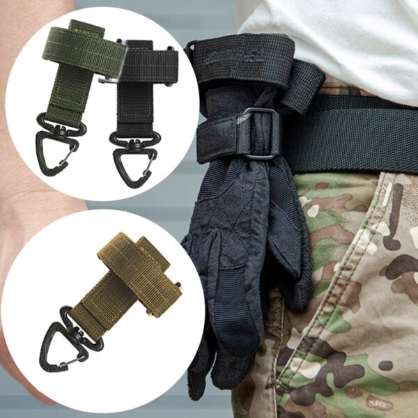 Hebilla para guantes táctica multiusos, gancho para guante, ventilador militar, cuerda para escalar al aire libre, almacenamiento ajustable, guante de Camping, hebilla colgante