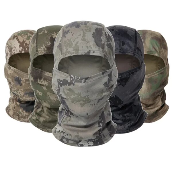 Sombrero de caza Multicam, pasamontañas de camuflaje militar, gorra táctica Airsoft CS War Battle, máscara facial completa, bufanda, forro para casco masculino