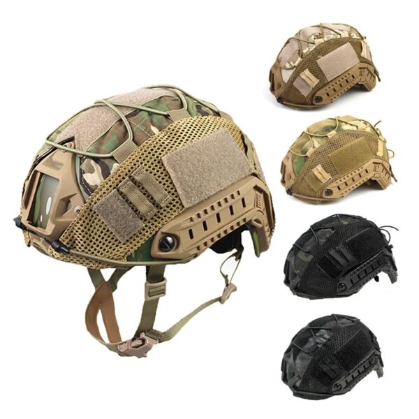 Funda táctica para casco Multicam, caza militar, Airsoft, Paintball CS, batalla de guerra, tela de camuflaje para casco Ops-Core PJ BJ MH