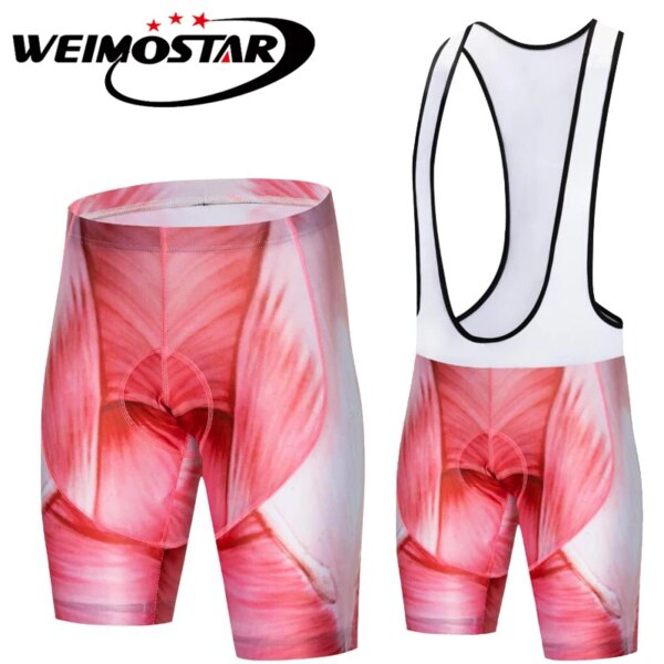 Pantalones cortos con pechera para Ciclismo de estilo musculoso, pantalones cortos para bicicleta, Ropa para exteriores para hombre, pantalones cortos con relleno de Gel 3D para Ciclismo de montaña, Ropa de Ciclismo