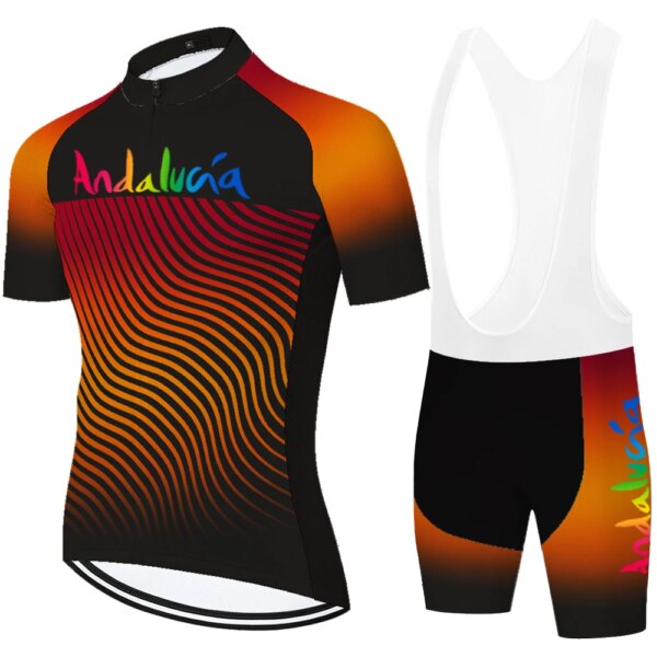 Nueva camiseta de ciclismo para hombre de Andalucía 2023, ropa de ciclismo para hombre de España, verano de secado rápido, almohadilla de gel 20D, ciclismo completo estivo