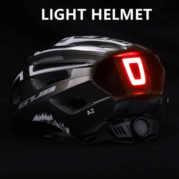 Casco de bicicleta nueva con luz LED recargable, casco de ciclismo moldeado integralmente, Casco de Bicicleta de carretera de montaña, sombrero deportivo seguro para hombre