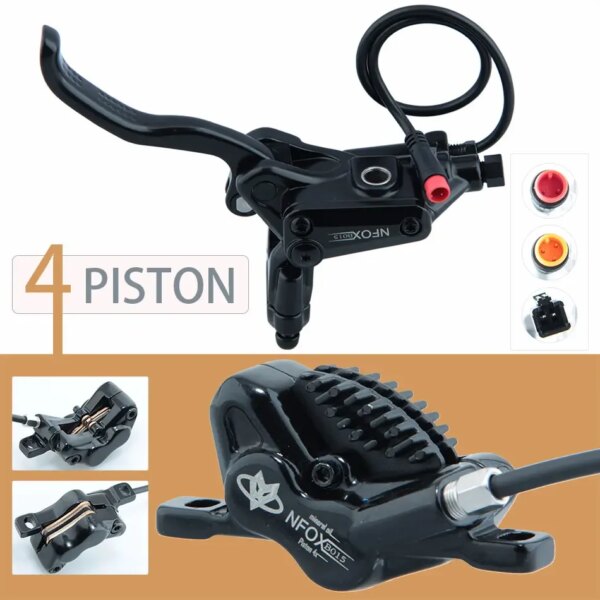 NFOX B015 disco de 4 pistones freno hidráulico E-bike bicicleta de montaña plegable apagado eléctrico Scooter pinza palanca de mango