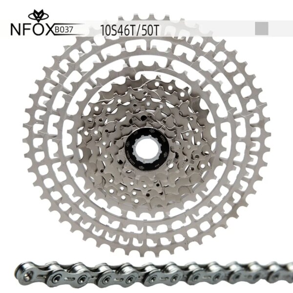 NFOX MTB juego de cadena de Cassette de 10 velocidades 46 50 T HG M9000 M8000 piezas de bicicleta 20 30 CNC rueda libre ultraligera bicicleta de montaña Sunshine