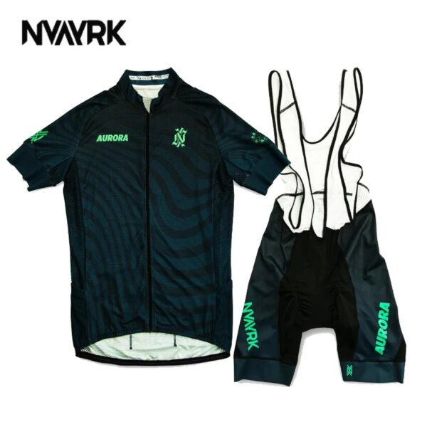 NVAYRK-ropa de ciclismo, conjunto para hombre, uniforme de bicicleta de montaña y carretera, pantalones cortos, ropa deportiva de montaña, traje con pechera, verano 2024