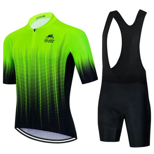 Nuevo 2023 equipo Ciclismo Jersey conjunto de manga corta para hombres Anti-UV bicicleta Jersey conjuntos verano Maillot Ciclismo Hombre ropa de bicicleta