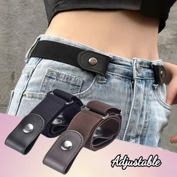 Nueva banda elástica ajustable para la cintura, cinturón Invisible, cinturones sin hebilla para mujeres, hombres, pantalones vaqueros, vestido sin hebilla, fácil de usar