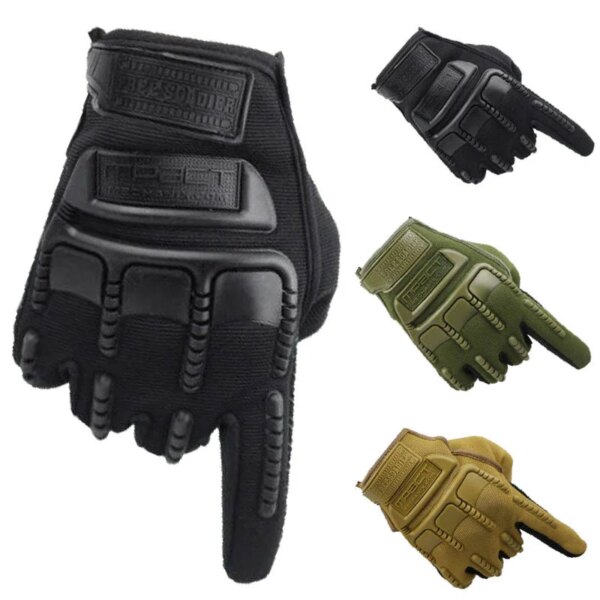 Nuevos guantes tácticos de Paintball del ejército para hombre, manoplas con dedos completos antideslizantes, guantes de motocicleta para ciclismo al aire libre de lucha de fuerzas Unisex