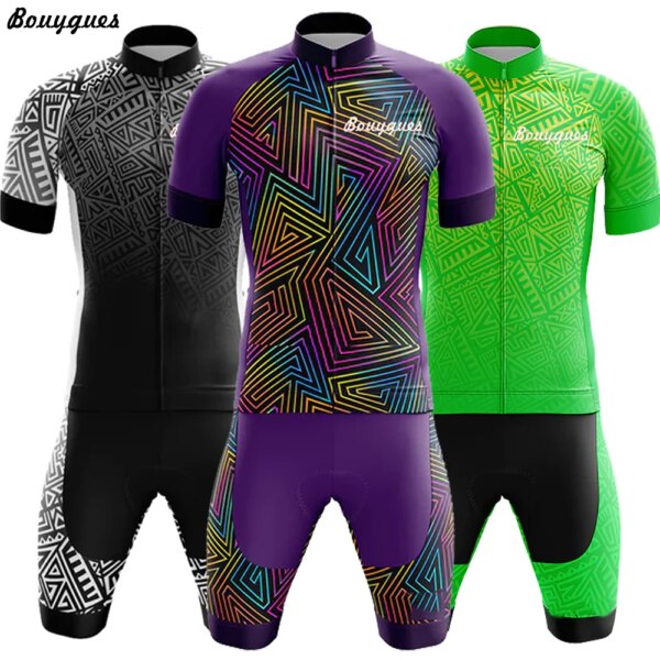 Nuevo Bouygues hombres triatlón manga corta Ciclismo Jersey conjunto Maillot Ropa Ciclismo deportes al aire libre Ropa de bicicleta camisetas