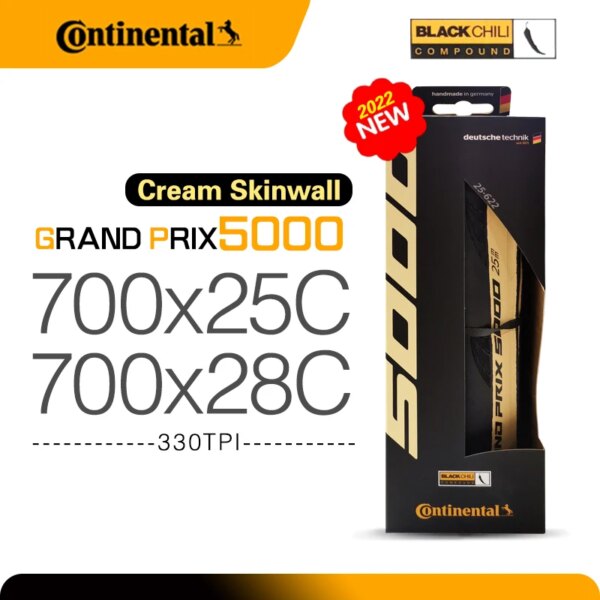 Nuevo Continental GrandPrix 5000/700X25C 28C Clincher neumáticos de bicicleta de carretera crema Skinwall bicicleta plegable neumático resistente a puñaladas GP5000