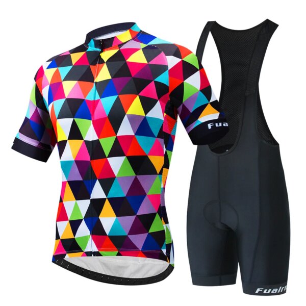 Nuevo Conjunto de Jersey de ciclismo Fualrny, Kit clásico de pantalones cortos con pechera para ciclismo de montaña, ropa reflectante personalizada para bicicleta, Maillot Ciclis