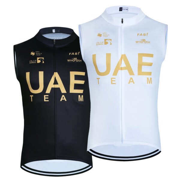 Oro nuevo UAE Ciclismo Jersey verano cortavientos hombres bicicleta chaleco Maillot Ropa Ciclismo Pro Bicycl camiseta Ropa