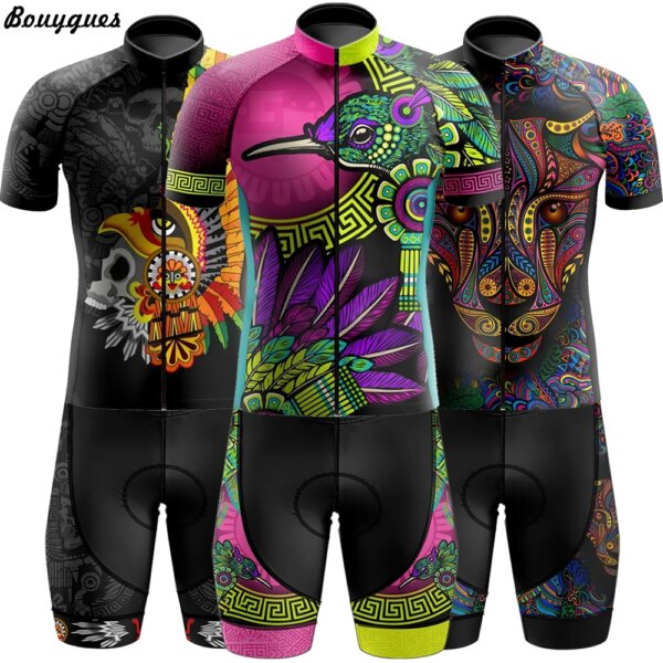 Nuevo México hombres triatlón manga corta Ciclismo Jersey conjuntos Maillot Ropa Ciclismo deportes al aire libre Ropa de bicicleta camisetas