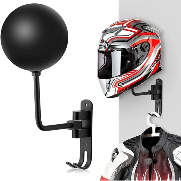 Nuevo soporte para casco de motocicleta, soporte de pared con rotación de 180 °, colgador para casco, soporte para casco, gancho de almacenamiento para cascos de motocicleta y bicicleta