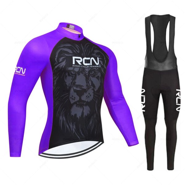 Nuevo RCN equipo de primavera, Conjunto de Jersey de Ciclismo de manga larga, Ropa para bicicleta de montaña, uniforme, Maillot térmico de lana para bicicleta, Ropa de Ciclismo