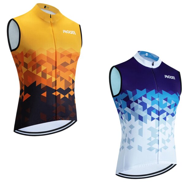 Nuevo ROSTI Ciclismo Jersey sin mangas 2024 ITALIA bicicleta chaleco Maillot hombres mujeres Ropa Ciclismo MTB Bicycl Gilet Jersey 3 bolsillos traseros