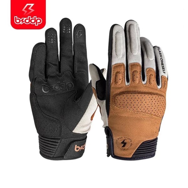 Nuevos Guantes de moto transpirables de verano para hombre, Guantes para bicicleta, Motocross, ciclismo, pantalla táctil, Guantes marrones, Guantes para montar en moto