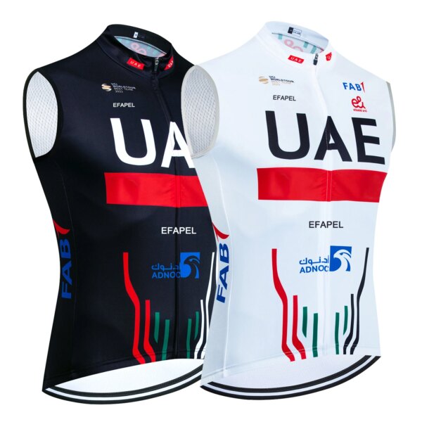 Nuevo UAE Ciclismo Jersey chaleco 2024 moda hombres mujeres equipo Pro bicicleta cortavientos Maillot Ropa Ciclismo montar bicicleta camiseta Ropa