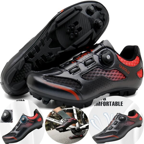 Nuevos zapatos de ciclismo para hombre, cómodos zapatos de montaña con doble hebilla giratoria, zapatos de ciclismo de carretera, deportes al aire libre y calzado de ocio