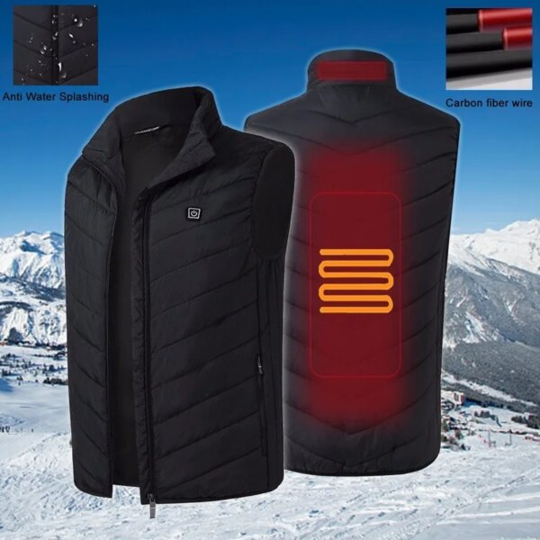 Nieuwe 9 Plaatsen Verwarmde Vest Mannen Vrouwen Usb Verwarmde Jas Verwarming Vest Thermische Kleding Jacht Vest Winter Verwarmin