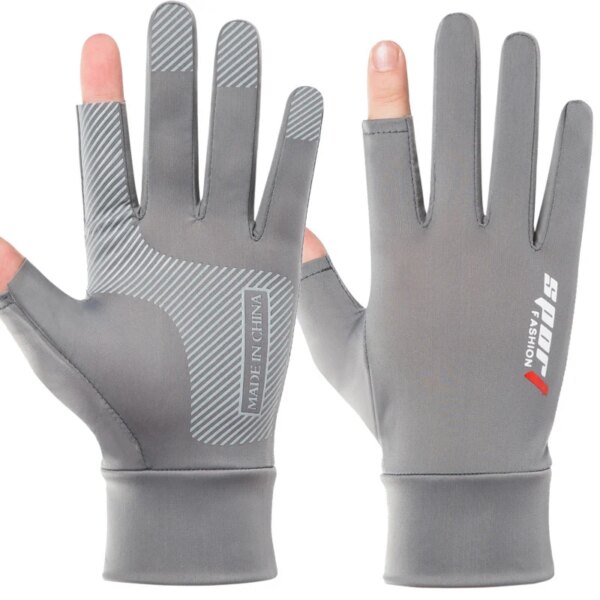 Guantes suaves antideslizantes de secado rápido con dos dedos para deportes al aire libre ciclismo pesca Fitness conducir gimnasio bicicleta trabajo protector solar