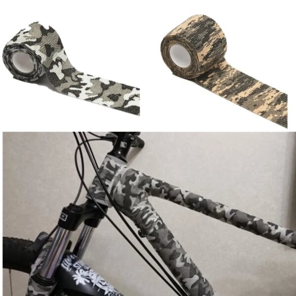 Pegatina de camuflaje para bicicleta, impermeable, no tejida, cinta protectora antiarañazos, accesorios de protección para horquilla delantera de Cuadro de bicicleta de montaña