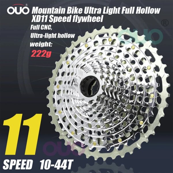 OUO Cassette 11 piñón de velocidad 11 S 10-44T completo CNC ultraligero bicicleta Sram piñón XD 11 T volante de bicicleta MTB Cassett rueda libre