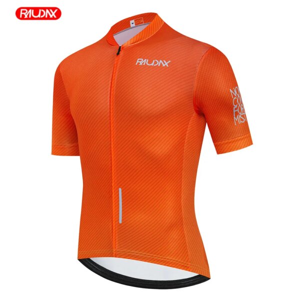 Jersey de moda naranja para hombre, camisetas de ciclismo de verano, camisetas transpirables de manga corta de secado rápido para bicicleta de montaña y carretera, camisetas de ciclismo