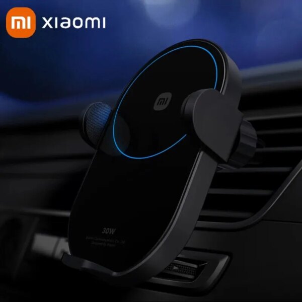 Cargador de coche inalámbrico Original Xiaomi 30W Max, carga rápida automática, soporte de apagado y expansión inductiva para teléfono