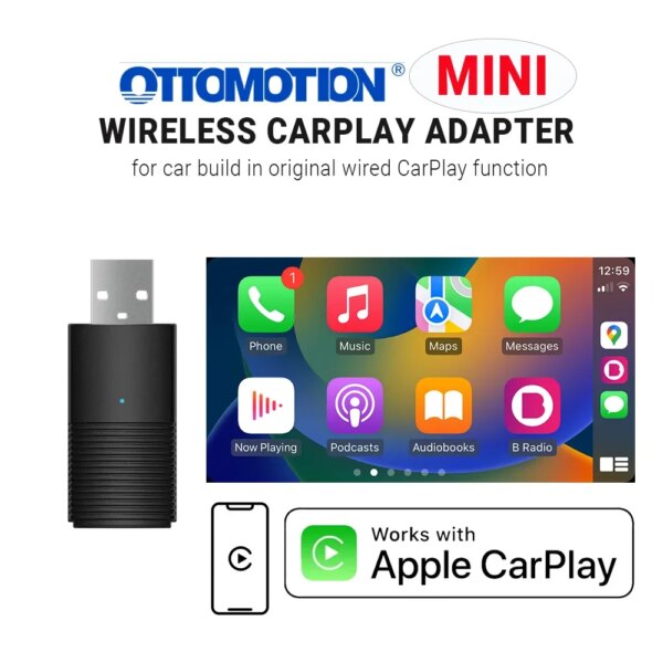 Ottomotion MINI adaptador inalámbrico Apple CarPlay memoria USB accesorios de coche para Hyundai VW Mazda Toyota Kia Ford Chery para iPhone