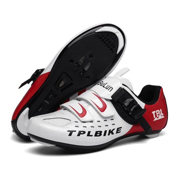 Zapatos de ciclismo para hombre y mujer, zapatillas deportivas transpirables con autosujeción, para carreras profesionales, para exteriores