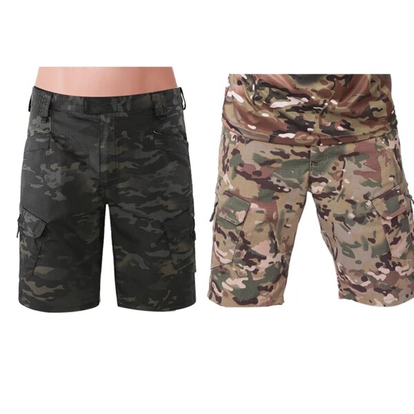 Pantalones cortos de senderismo de verano para hombre de camuflaje al aire libre pantalones cortos de herramientas de entrenamiento de ciclismo deportivo con múltiples bolsillos